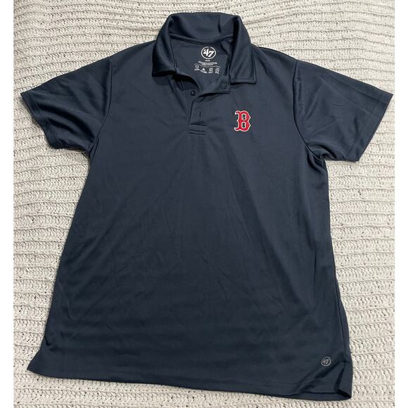 47 Performance Polo Shirt Boston Red Sox Men's Size Medium Blue Baseball - Picture 1 of 7